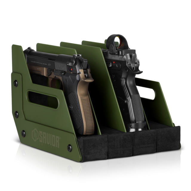 Savior Equipment 4 Slot Pistol Rack OD Green 7in H x 8.5in L x 9.5in D