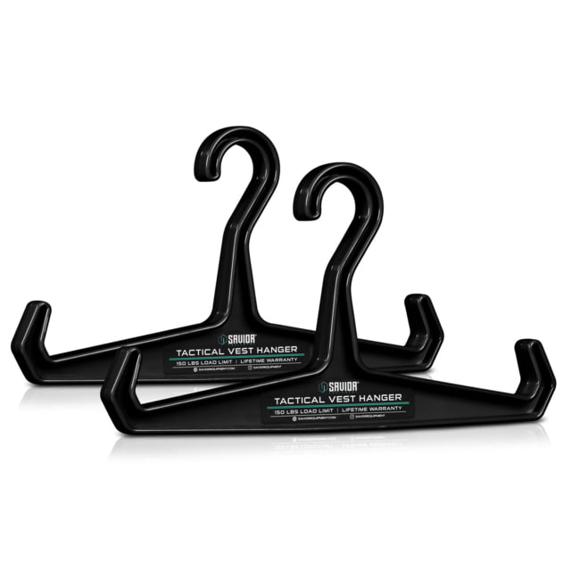 Savior Equipment Tactical Vest Hanger 2 Pack Black 16in L x 8.5in H x 1in D - Savior Equipment