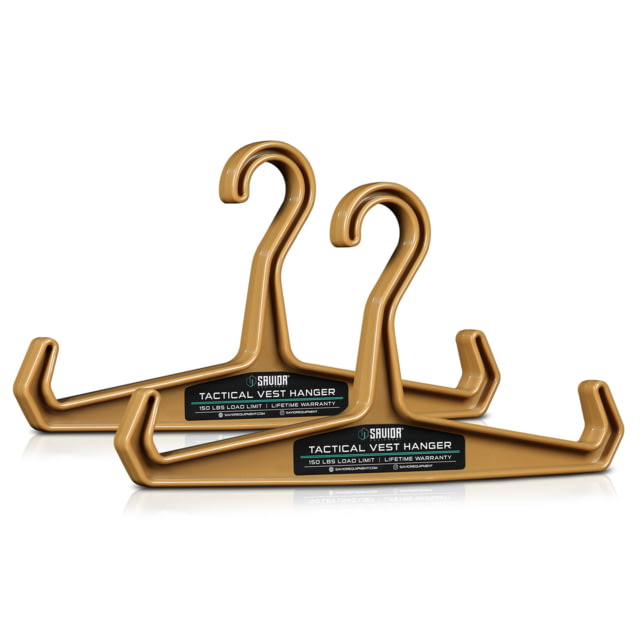 Savior Equipment Tactical Vest Hanger 2 Pack RAL 8000 Tan 16in L x 8.5in H x 1in D - Savior Equipment