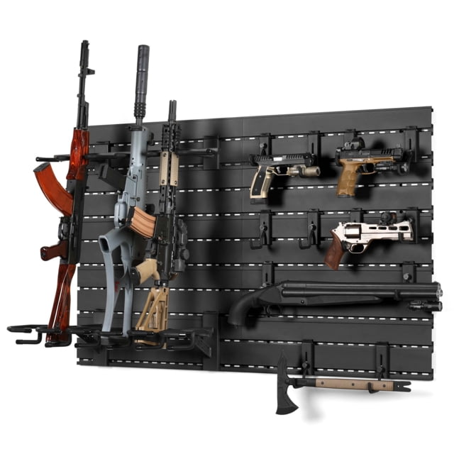 Savior Equipment Wall Rack System 10 Panel Kit w/Attachments Black 48in x 30.25in x 0.63in - Savior Equipment