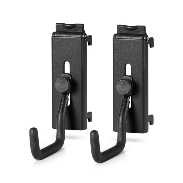 Savior Equipment Wall Rack System Adjustable J-Hook 2 Pack Black 3.5in x 1.3in x 3.5in WRS-ACC-PS2-BK