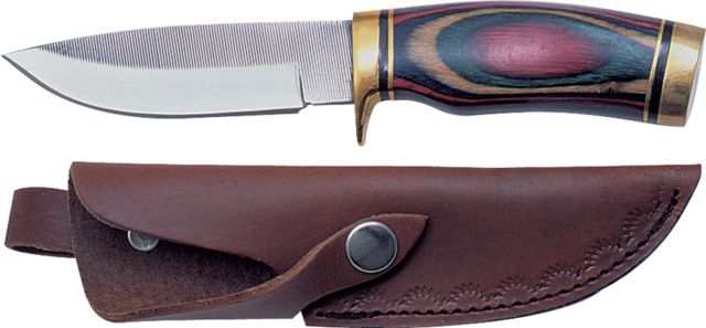 Sawmill Cutlery Ark-N-Saw 8 1/8in. high carbon stainless drop point blade Multi color wood handle - Sawmill