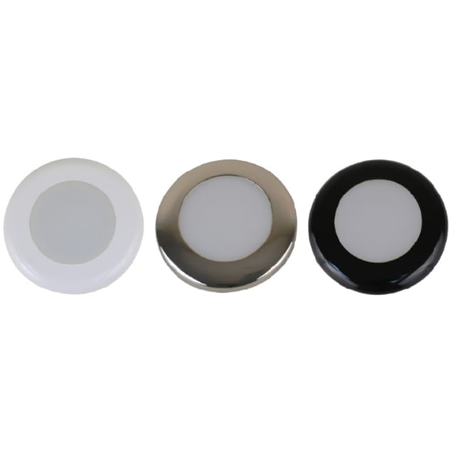 Scandvik A3C Downlight 300 Lumens LED Light Kit Cool White w/SS White/ Black Trim Rings