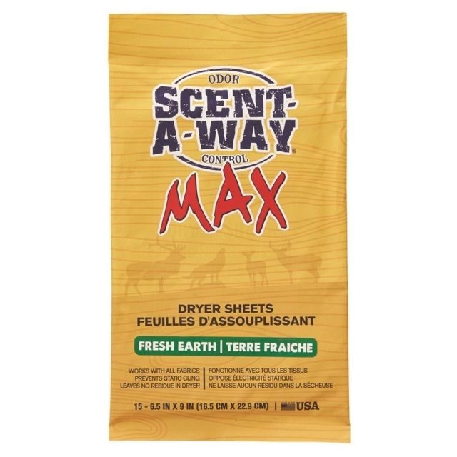 Hunters Specialties Scent-A-Way Max Fresh Earth Dryer Sheets 15pk