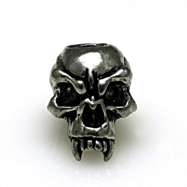 Schmuckatelli CO Fang Skull Bead Pewter SU - Schmuckatelli Co