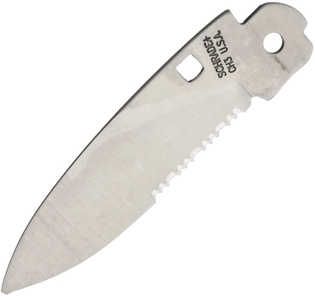 Schrade Folding Knife Blade Unsharpened 2.25in Partially Serrated Drop Point Blade - Schrade