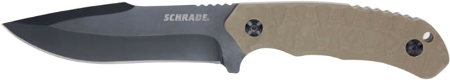 Schrade I-BEAM Fixed Blade Knife 5in AUS-8 Steel Blade Brown G10 Handle Black - Schrade