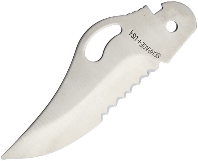 Schrade Knife Blade Knives - Replacement Blades 3.88in Overall Satin Partially Serrated SS Clip Point Blade Thumb Pull - Schrade