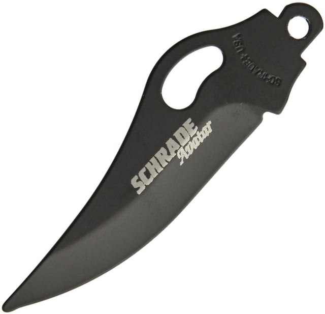 Schrade Knife Blade Knives - Replacement Blades 3in Overall Black SS Clip Point Blade Thumb Pull Blade Etching - Schrade