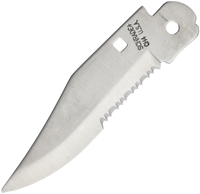 Schrade Knife Blade Knives - Replacement Blades 3in Overall Satin Partially Serrated SS Clip Point Blade - Schrade