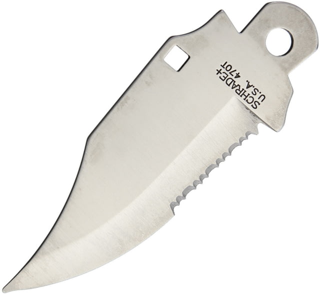 Schrade Knife Blade Knives - Replacement Blades 4.63in Overall Satin Partially Serrated SS Clip Point Blade - Schrade