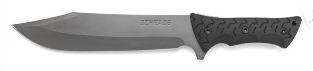 Schrade Leroy Full Tang Bowie Fixed Blade Knife Black / Silver Medium - Schrade