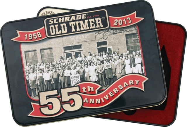 Schrade Old Timer 55th Anniversary Tin Lid Color Anniversary Artwork Interior Deluxe Foam Insert With Cutouts To Fit Old Timer 108Ot Junior 12Ot Pal - Schrade