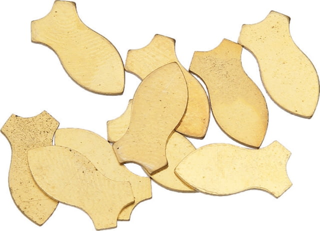 Schrade Plain Shield Fish Design Brass Finish 1/2in Overall No Embossing Package Of 10 - Schrade