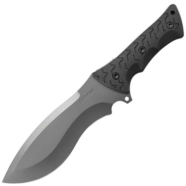 Schrade  Fixed Blade Knife7.94in Drop Point Re-Curve Plain Blade Black TPE Handle - Schrade