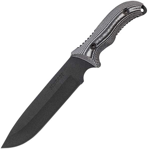 Schrade  Fixed Blade Knife7in Black Drop Point Plain BladeMicarta Handle - Schrade