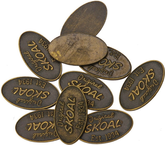 Schrade Skoal Shield Oval Design Antique Brass Finish 11/16in Overall Embossed Original Skoal Est 1934 Package Of 10 - Schrade