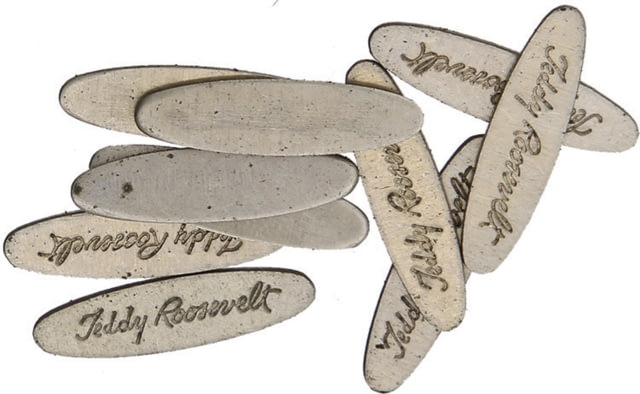 Schrade Teddy Roosevelt Shield Oval Design Antique Nickel Silver Finish 3/4in Overall Embossed Teddy Roosevelt Package Of 10 - Schrade