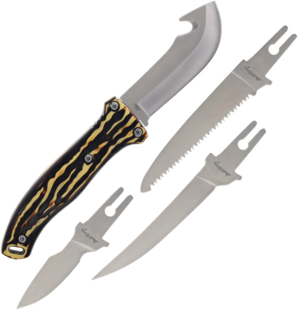 Schrade UH Interchangeable Blade Set 3.5in Guthook Blade 4.5in Saw Blade 4.5in Fillet Blade 2.5in Caping Blade 5.5in Handle Staglon Handle Polyester - Schrade