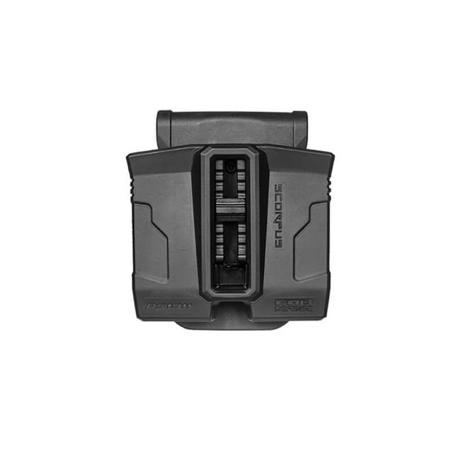 Scorpus Double Magazine Pouch for .45/10mm Single-Stack  Steel Magazines w/ Swivel Paddle and Belt Black - Fab Defense