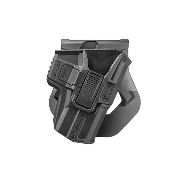 Scorpus M24 Belt Holster CZ 75 SIG Sauer P226 H&K USP 9mm 1911 Glock 17/19/22/31/41/43 w/ 2 Retention System Left Hand Black - Fab Defense