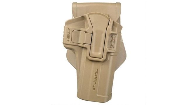 Scorpus M24 Belt Holster CZ 75 SIG Sauer P226 H&K USP 9mm 1911 Glock 17/19/22/31/41/43 w/ 2 Retention System Right Hand Flat Dark Earth - Fab Defense