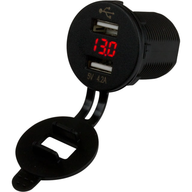 Sea-Dog Sea-Dog USB Socket/Voltmeter w/Hidden Display Dual - $33.99 at Optics Planet