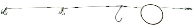 Sea Striker Live Bait King Rig 5' 60lb Wire 5/0 Bait Hook 2-#4 4X strong Trebles