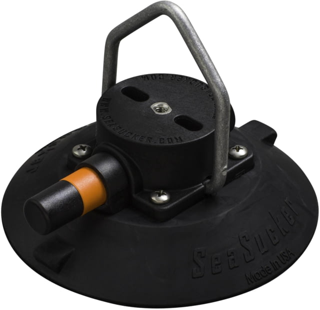 SeaSucker 6in SeaSucker Mount w/Pointed Stainless Steel D-Ring Black