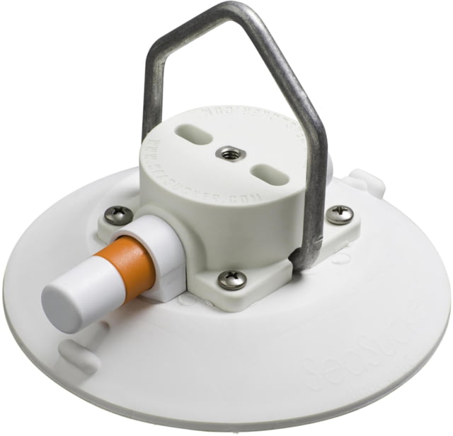 SeaSucker 6in SeaSucker Mount w/Pointed Stainless Steel D-Ring White