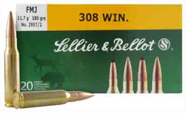 lier & Bellot 308 Winchester 180 Grain Full Metal Jacket Rifle 20 Rounds Ammo