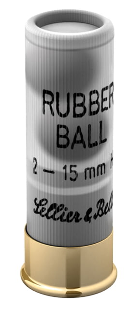 US Sellier & Bellot Rubber Spherical 12 Gauge 15mm Shotgun Ammo, 2 Ball, 25 Rounds, SB12RBB Tech Data