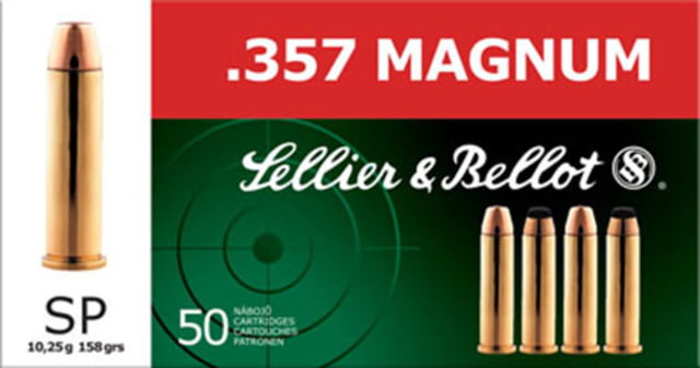 lier & Bellot 357 Magnum 158 Grain Soft Point Brass Cased Pistol 50 Rounds Ammo