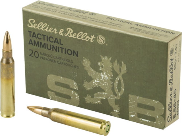 lier & Bellot 5.56X45 M193 55 Grain Full Metal Jacket Rifle 20 Rounds Ammo