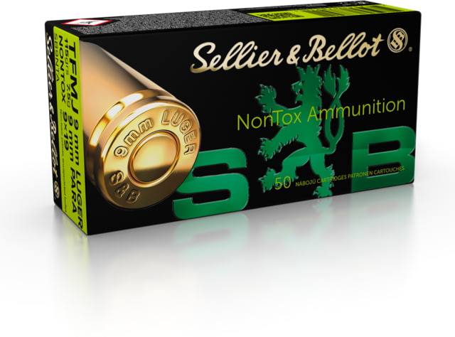 Sellier & Bellot Handgun 9mm Luger 115 Grain Non Toxic FMJ Brass Case Centerfire Pistol Ammo 50 Rounds Box - Sellier and Bellot