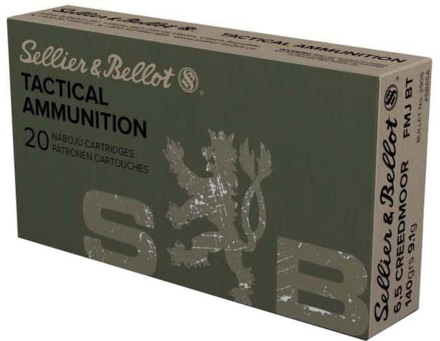 Sellier & Bellot 6.5 Creedmoor 140 Grain Full Metal Jacket Rifle Ammo 20 Rounds SB65A
