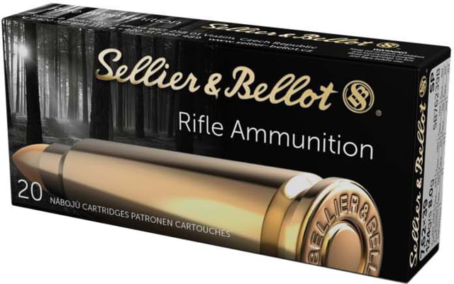 Sellier & Bellot 7.62x39 124 Grain Soft Point Rifle Ammo 20 Rounds SB76239B