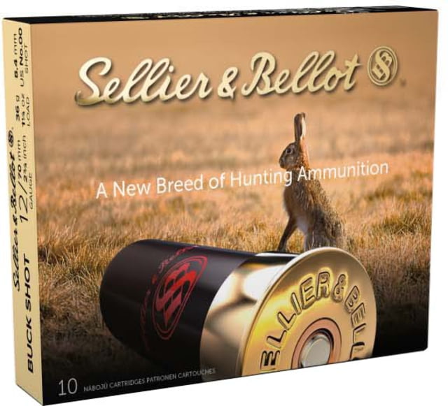 Sellier & Bellot SB 12 Gauge 12 Pellet 2.75in Shotgun Buckshot Ammo 1.25oz 10 Rounds SB12BSE