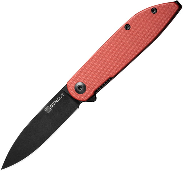 SENCUT Bocll II Folding Knife 2.96in D2 Steel G10 Handle Burgundy/Black - Sencut