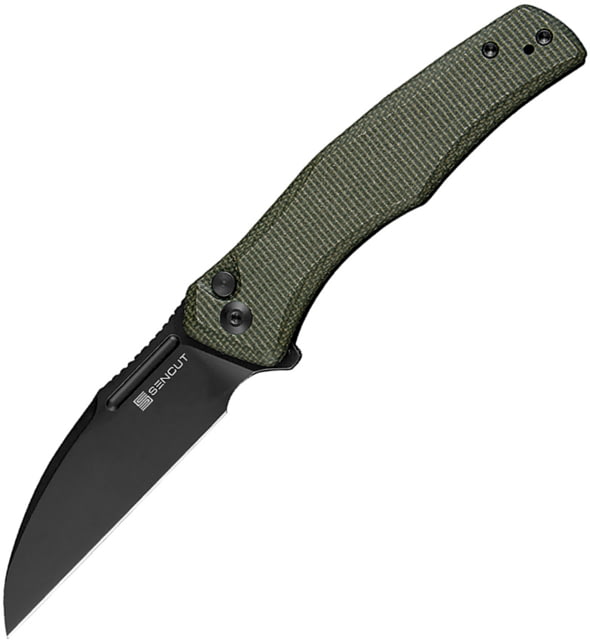 SENCUT Watauga Folding Knife 3.48in D2 Steel Micarta Handle Green/Black - Sencut