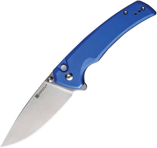 SENCUT Serene Blue Folding Knife 4.5in Closed 3.5in Satin D2 Tool Steel Blade Blue Aluminum Handle Nylon Case - Sencut
