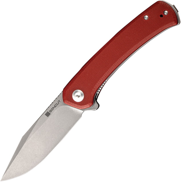SENCUT Snap Linerlock Burgundy 3.50 in Folding Knife Burgundy G10