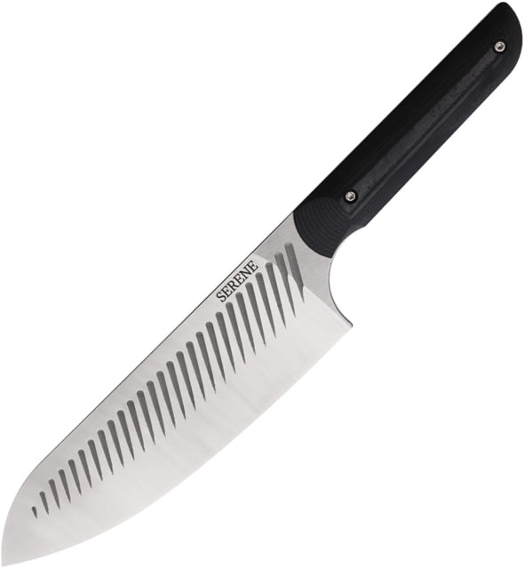 Serene Kitchen Co. Magna Cut Chef's Knife 13.38in Overall 7.75in CPM Magnacut Stainless Steel Blade Black Ultrex Suretouch Rubberized G10 Handle - Serene Kitchen Co.
