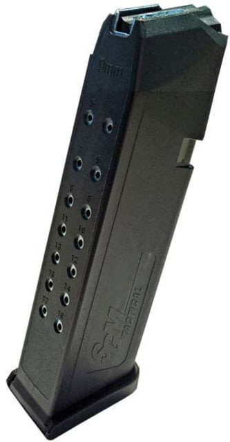 SGM Tactical 9mm Glock Compatible Pistol Magazine 17 Rounds Black - Sgm Tactical