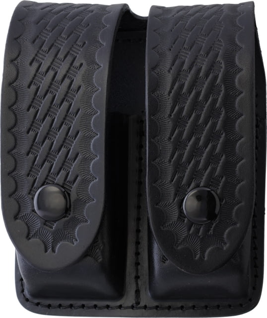 Sheath Basketweave Leather Double Magazine Pouch Black  DMCBW001 - Sheath