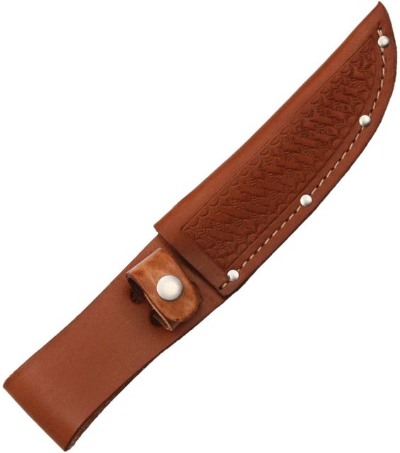 Sheath Fixed Knife Sheath Brown basketweave leatherFits up to 5in blade - Sheath