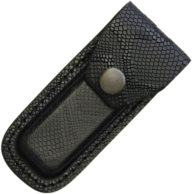 Sheath Leather Belt Pouch Fits 3in To 3.5in Folding Knife Snake Pattern Leather Construction