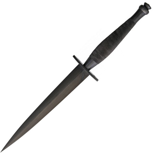 Sheffield Commando Dagger Fixed Blade Knife 6.875in Stainless Steel Standard Edge Black Handle FAIRBSYBLK - Sheffield