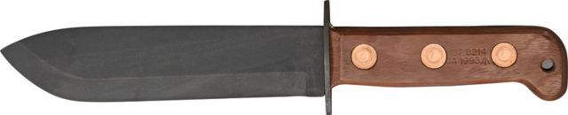 Sheffield MOD Pattern Fixed Knife black phosphate coated carbon steel blade Brown wood handle SHE003 - Sheffield