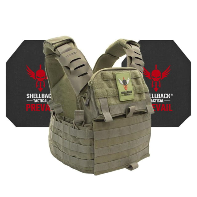 Shellback Tactical Banshee Elite 2.0 Active Shooter Kit with Level IV Model 4S17 Armor Plates Ranger Green One Size - Shellback Tactical